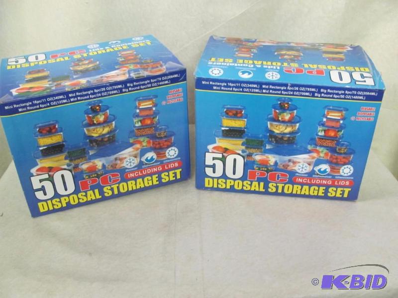 Lot of 2 50 Piece Food Storage Sets