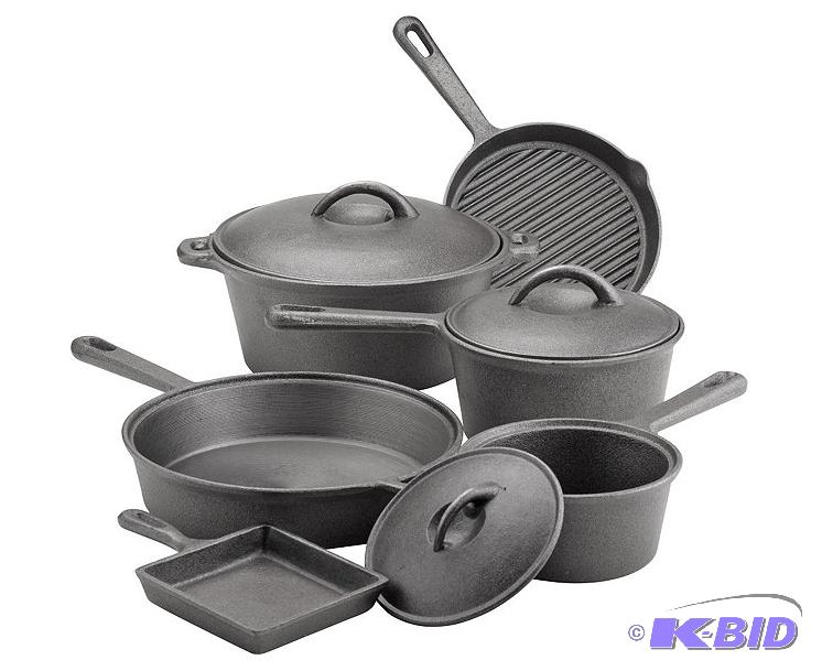 9 Piece Cast Iron Cookware Set