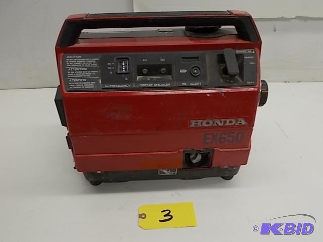Honda Model EX650 Portable Generator, Works...
