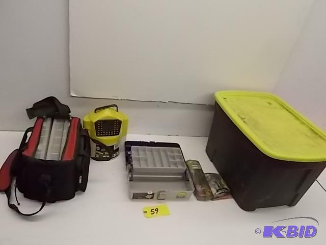 (2) Tackle Boxes, Minnow Bucket &amp Tote...