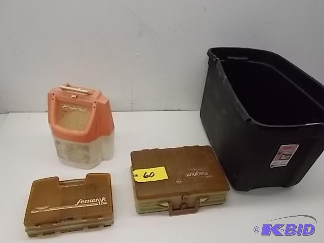 (2) Tackle Boxes, Minnow Bucket &amp Tote...
