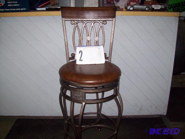 Swivel Bar Stool Bronze Metal With Brown Pad ...