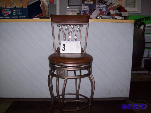Swivel Bar Stool Bronze Metal With Brown Pad ...