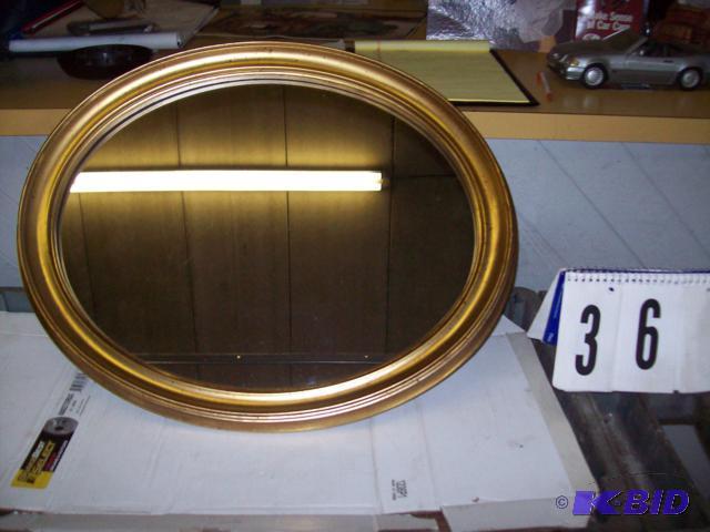 Gold Framed Oval Mirror, 22&quot x 18&quot...