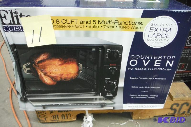 lot 11 image: MaxiMatic ERO-2008N Elite Cuisine 6-Slice Toaster Oven with Rotisserie
