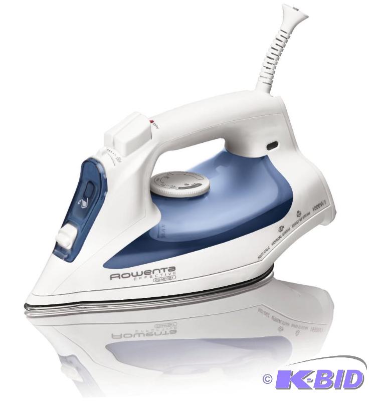 lot 17 image: Rowenta DW2070 Effective Comfort Auto-Off 300-Hole Stainless Steel Soleplate Steam Iron,1600-Watt, Blue
