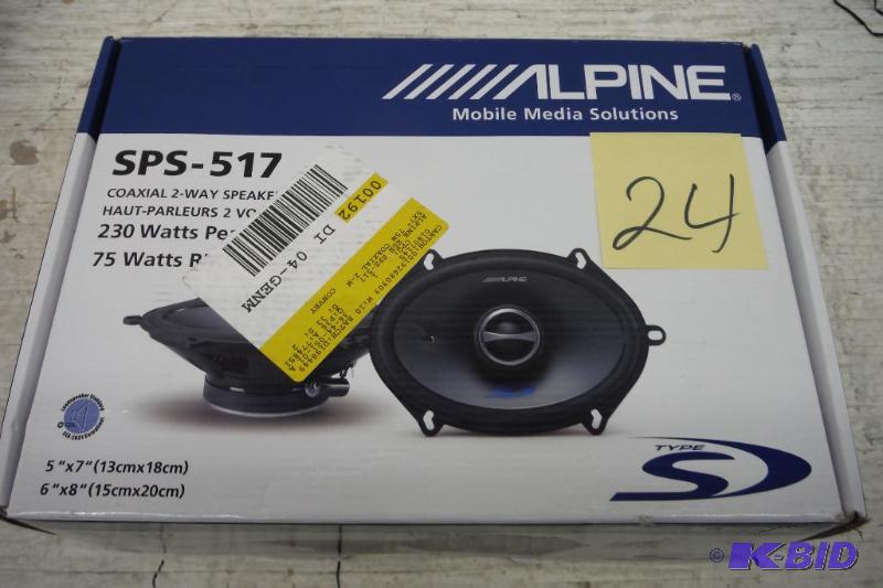 lot 24 image: Alpine SPS-517 5 x 7 2-Way Type-S Series Coaxial Car Speaker