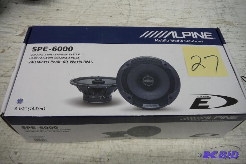 lot 27 image: Alpine SPE-6000 6.5 2-Way Speakers