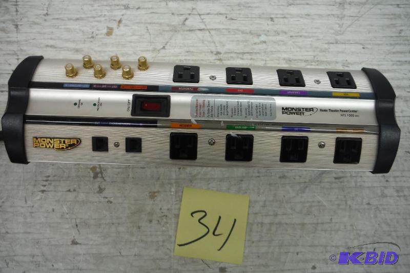 lot 34 image: Monster HTS 1000  8-Outlet Power Center with Clean Power