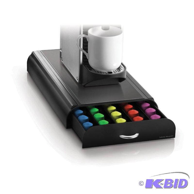 lot 71 image: Mind Reader AnchorCoffee Pod Storage Drawer for 50 Nespresso Capsules, Black