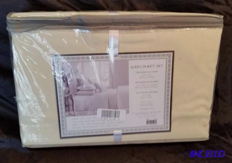 Grace Home Fashions Cream 1000 Thread Count Queen Sheet Set.  New in Package all there.