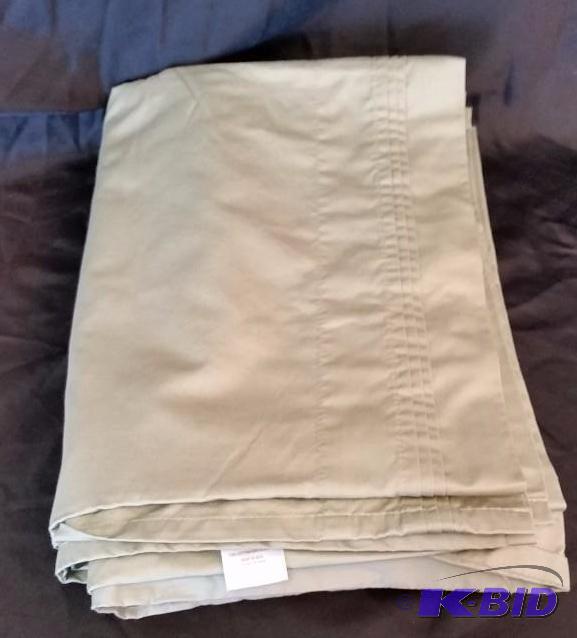 Out of Package Light Olive  Single King Size Flat Sheet.  Customer Return.