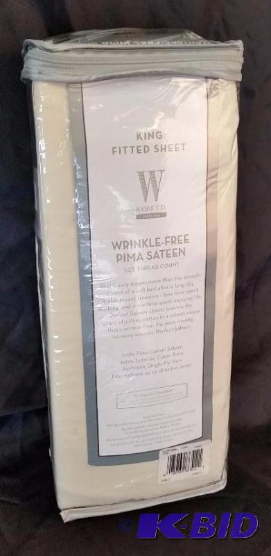 New in Package Cream  Single King Size Fitted Sheet.