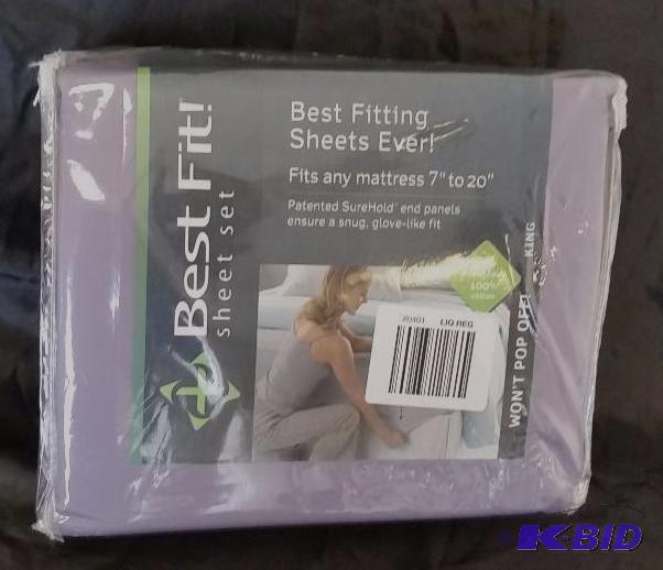 Best Fit  Plum  500 Thread Count   King  New in Package All there.