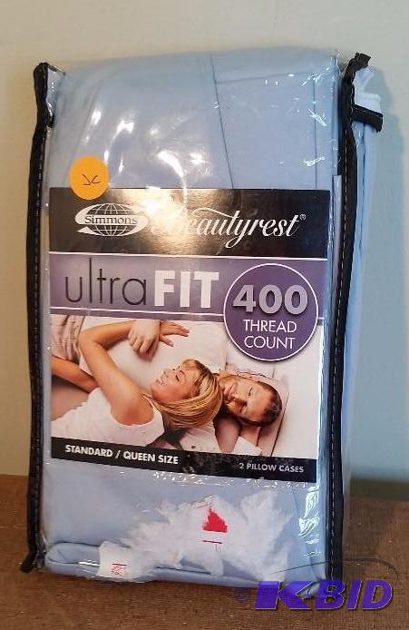 BeautyRest New in Package Slate Blue 400 Thread Count Pair of Queen Size Pillow Cases
