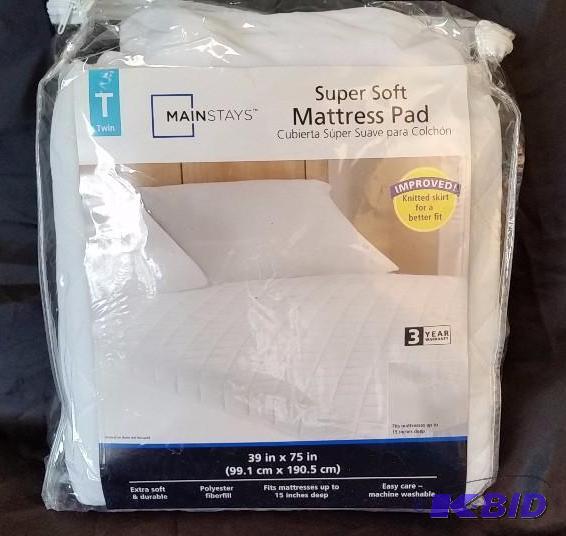 Mainstays New in Package. Twin Size Mattress Pad.  Overstock