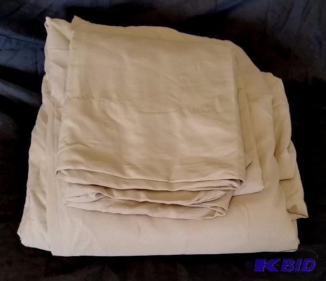 Out of Package Sand Color King Size Sheet Set.  Customer Return.  All there.