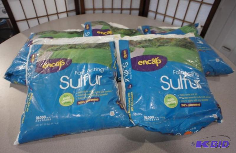 New - Lot of (5) bags of Fast Acting Sulfur -...
