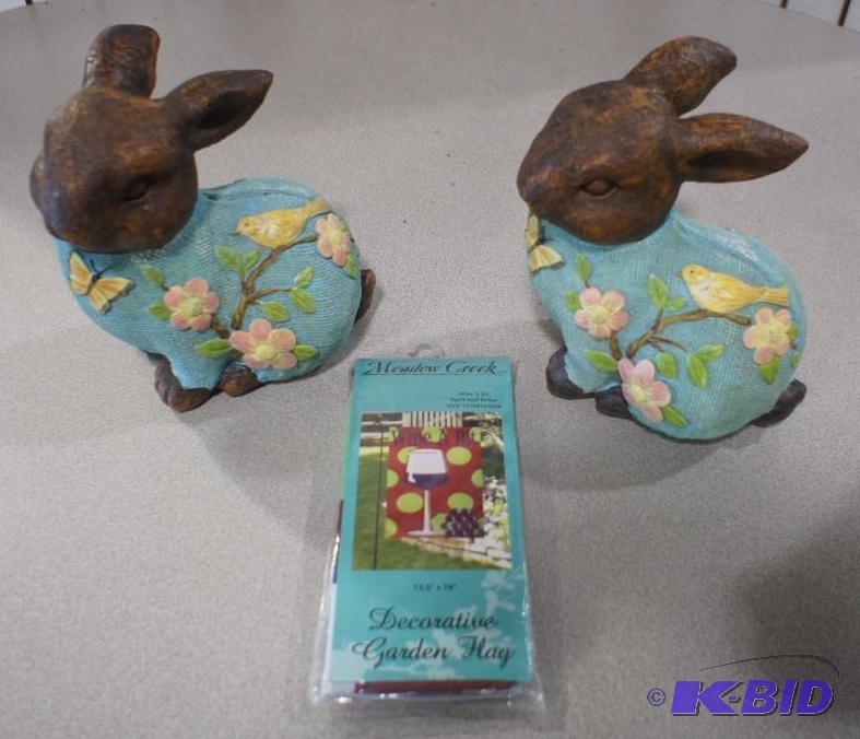 New - Lot of (2) Bunny yard art - (1) Garden ...