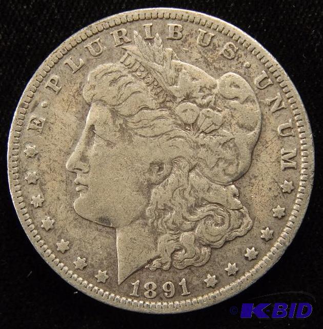 1891 O MORGAN SILVER DOLLAR VF