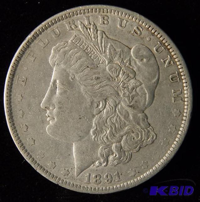 1891 MORGAN SILVER DOLLAR VF
