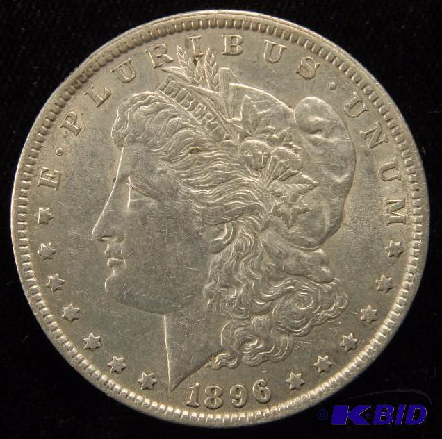 1896 MORGAN SILVER DOLLAR AU