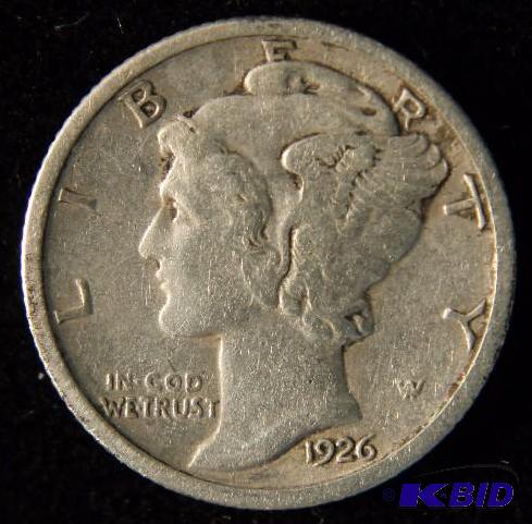 1926 MERCURY SILVER DIME VF