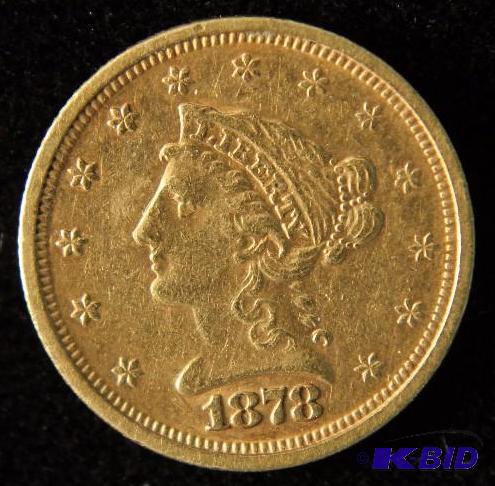1878-S US $2.50 GOLD PIECE AU LOW MINTAGE