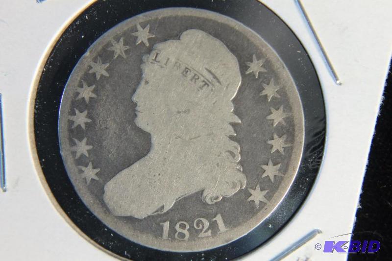 1821 CAPPED BUST SILVER HALF DOLLAR