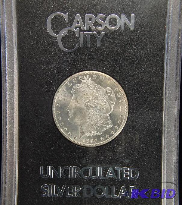 1884 CC CARSON CITY MORGAN DOLLAR BU IN GSA HOLDER