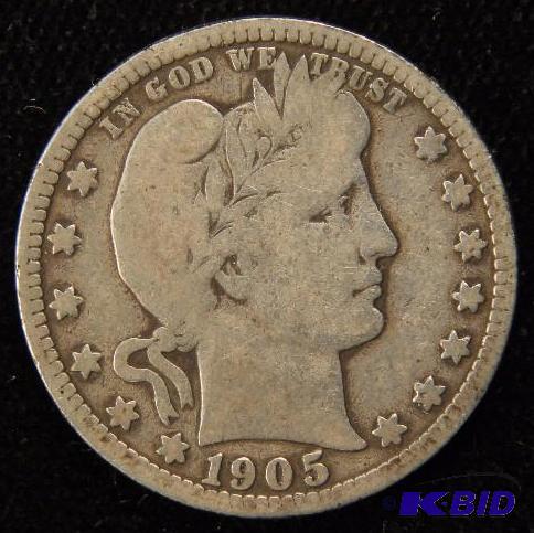 1905 S BARBER QUARTER VG