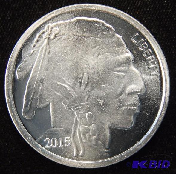 1 TROY Oz. .999 FINE SILVER ROUND BUFFALO DESIGN