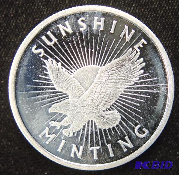 1 TROY Oz. .999 FINE SILVER ROUND SUNSHINE MINTING