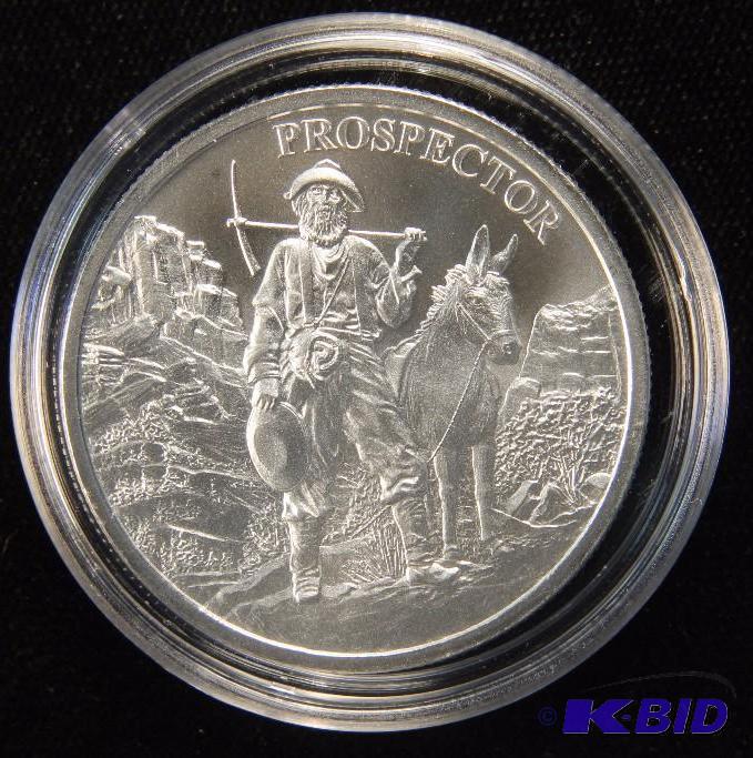 1 TROY Oz. .999 FINE SILVER PROSPECTOR ROUND