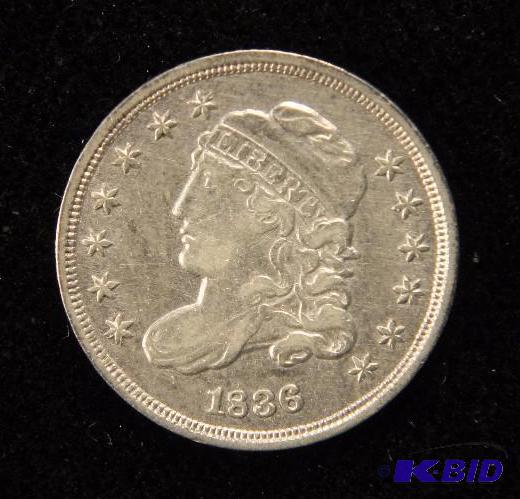 1836 CAPPED BUST SILVER HALF DIME AU