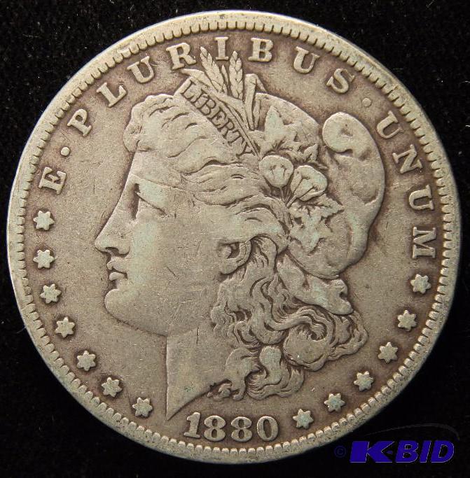 1880 US MORGAN SILVER DOLLAR VF