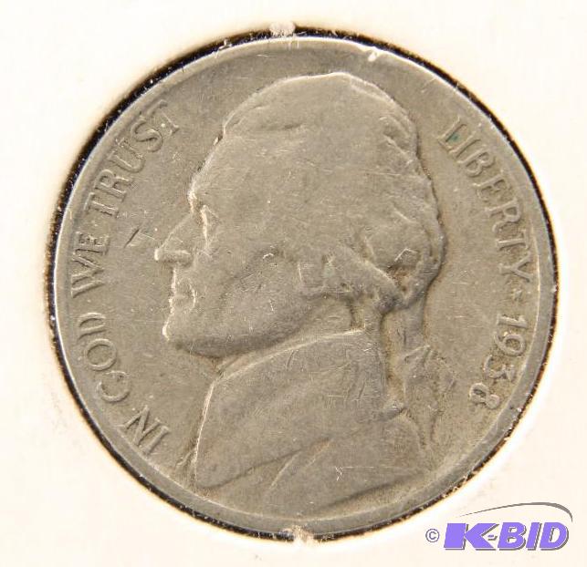 1938 D JEFFERSON NICKEL FIRST YEAR OF ISSUE