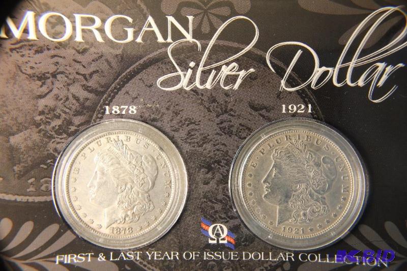 1878 & 1921 MORGAN DOLLAR COLLECTION BOTH AU UNC