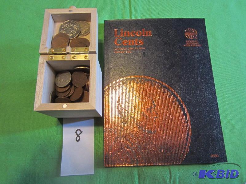 lot 8 image: LINCOLN CENT COLLECTION WITH BOOK