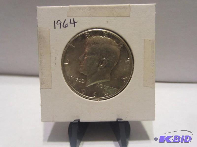 1964 KENNEDY HALF DOLLAR, FIRST YEAR OF PRODUCTION, GEM BRILLIANT UNCIRCULATED, 90% SILVER
