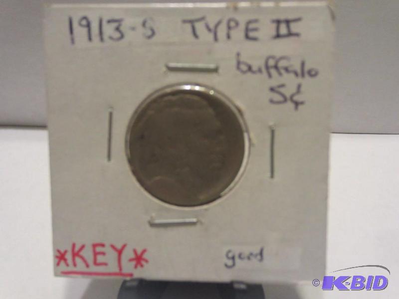 1913 S TYPE 2 BUFFALO NICKEL KEY DATE