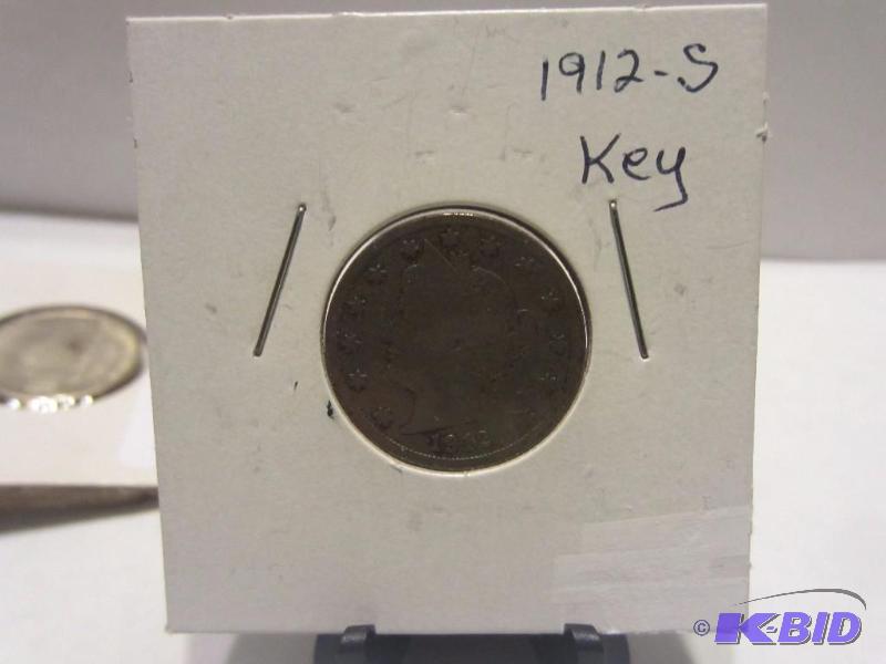 1912 S LIBERTY V NICKEL, KEY DATE AND ONLY COIN IN THE RUN WITH AN S MINT MARK