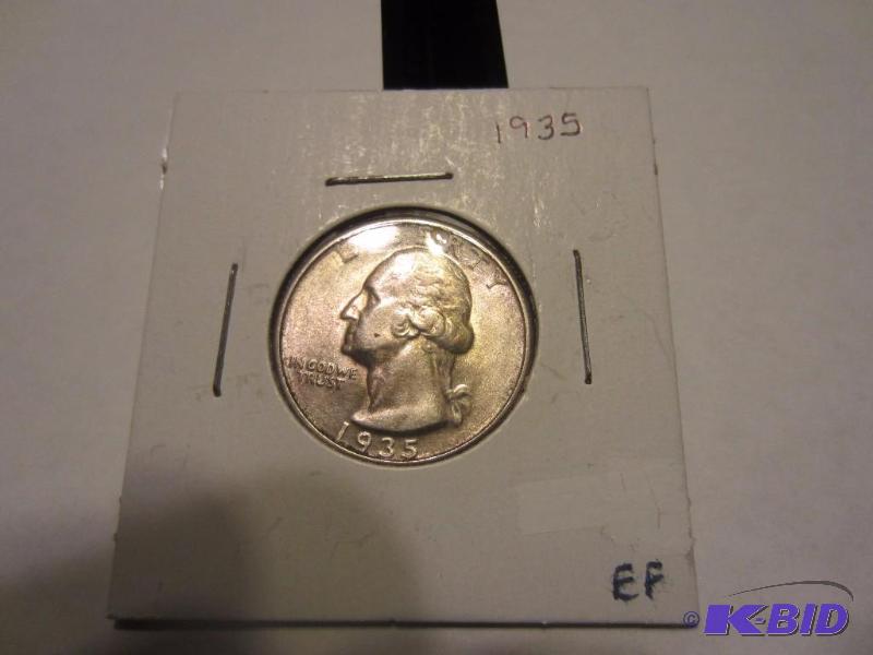 1935 WASHINGTON QUARTER EF 90% SILVER