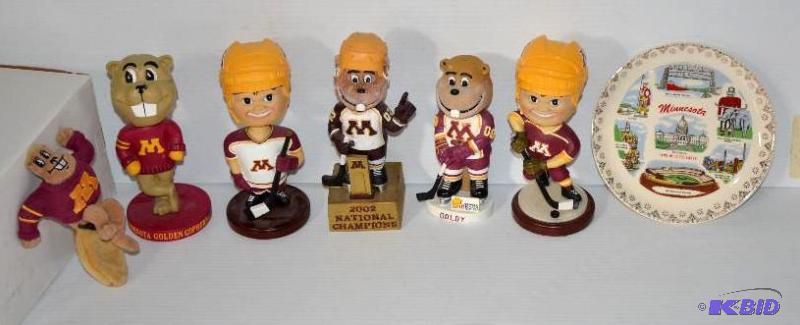 lot 163 image: University of Minnesota Hockey bobble heads...