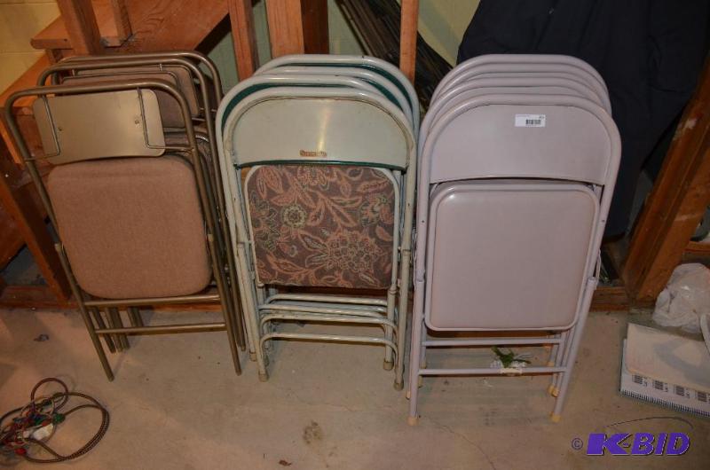 lot 211 image: Folding chairs - set of 4 tan color, set of 4...
