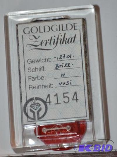 lot 34 image: diamond - .27 sealed in case...