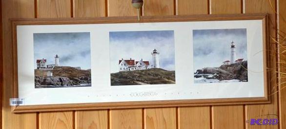 lot 57 image: Doug Brega Light House Scenes framed print 37...