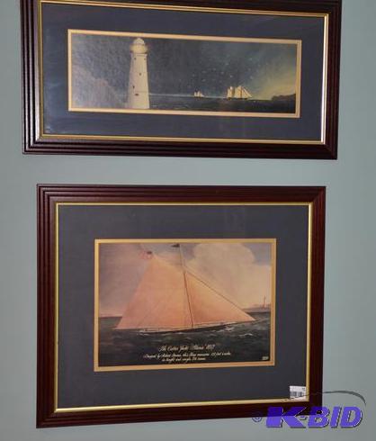 lot 72 image: 2 sailing framed prints 24x12" , 23x19&q...