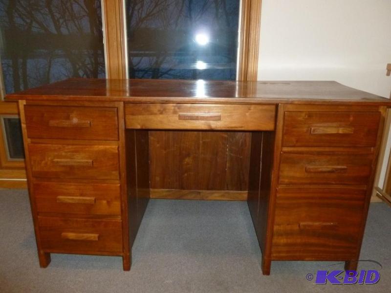 lot 13 image: Nice custom made black walnut eight drawer ex...