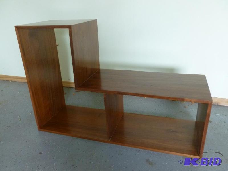 lot 57 image: Nice custom made black walnut two tiered end ...